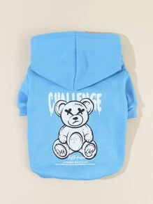 PETSIN 1入組卡通小熊印花寵物連帽衫 - 彩色 - 查看 2