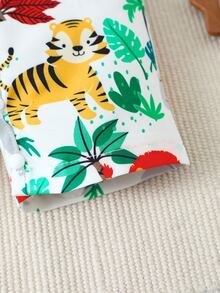 男嬰動物印花襯衫連體短褲 - 彩色 - 查看 5