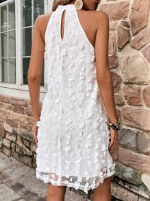 SHEIN VCAY 貼花細節繞頸洋裝