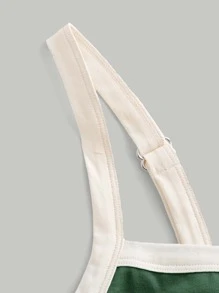 SHEIN MOD 撞色滾邊吊帶上衣 - 墨綠色 - 查看 4