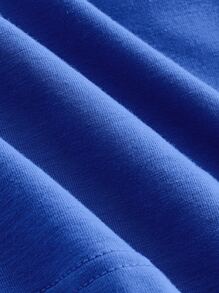 SHEIN MOD Áo ba lỗ nữ màu tương phản trang trí giản dị đa năng - Xanh đậm - Xem 3