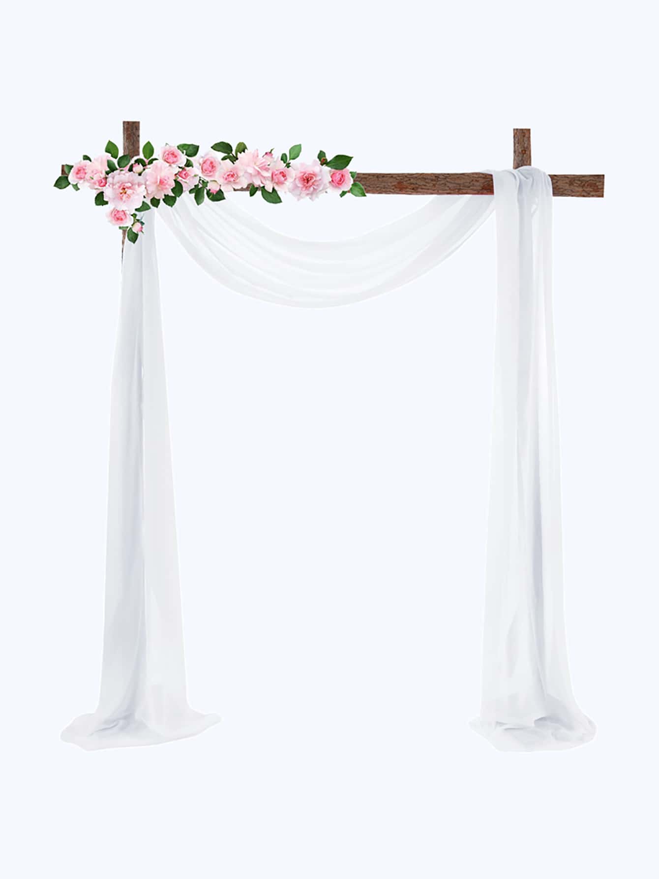 1pc White Window Valance, White Polyester Curtain Valance For Home - White - View 1