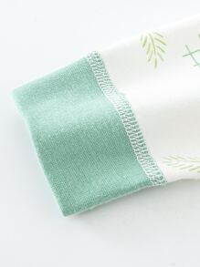 嬰兒卡通圖案撞色滾邊連身背心 - 白色 - 查看 5