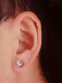rakol Cái/bộ Nam Đính Đá Cubic Zirconia Trang Trí Từ Bông Tai Nữ Cho Tiệc Cưới Đồng Punk Hông Phong Cách Pop - Bạc - Xem 4