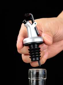 1pc Glass Oil Dispenser, Classic Oil Dispenser Bottle For Kitchen - Silver - View 4