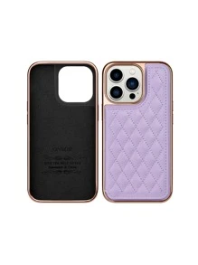 ONEGIF Plating Side Sticker Flip Card Slot Ultra-Fine Leather Wallet Phone Case Compatible With IPhone - Purple - View 2