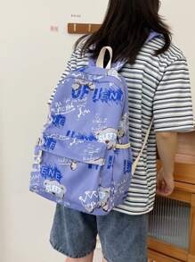 Mochila Para Estudiantes De Secundaria, Mochila Para Estudiantes Universitarios, Gran Capacidad, Diseño Moderno - Azul - Ver 2