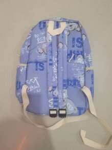 Mochila Para Estudiantes De Secundaria, Mochila Para Estudiantes Universitarios, Gran Capacidad, Diseño Moderno - Azul - Ver 4