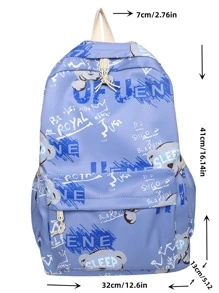 Mochila Para Estudiantes De Secundaria, Mochila Para Estudiantes Universitarios, Gran Capacidad, Diseño Moderno - Azul - Ver 5