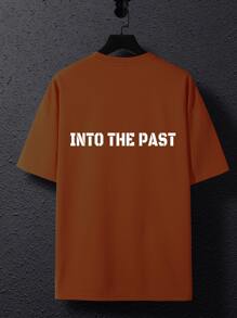 Manfinity EMRG 男士反光字母图案落肩超大 T 恤 - 橘色 - 查看 2