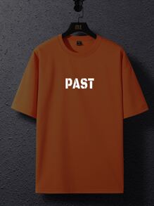 Manfinity EMRG 男士反光字母图案落肩超大 T 恤 - 橘色 - 查看 4