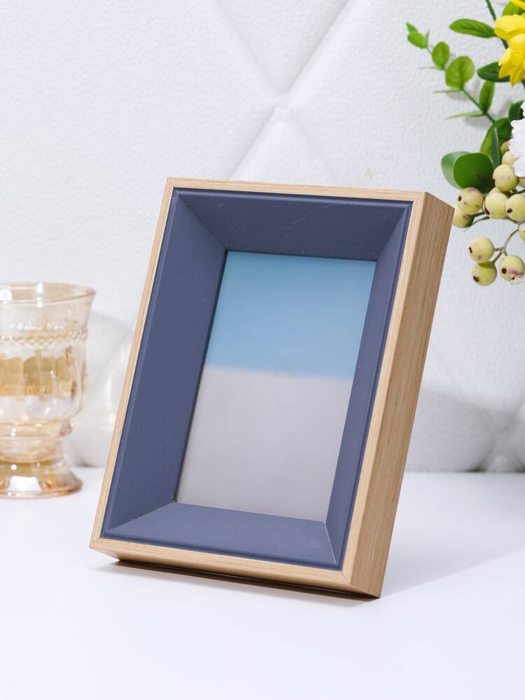 1pc MDF Photo Frame Without Inner Paper, Wood Grain Pattern Poster Display Stand Frame For Home - Multicolor - View 4