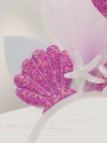 1入組塑料派對道具-頭帶卡通美人魚和海星裝飾派對頭帶