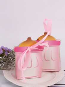 10pcs Paper Gift Box, Modern Baby Bottle Shaped Gift Packaging Box For Party - Pink - View 1