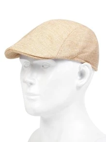 男士素色鴨舌帽 - 米色 - 查看 1