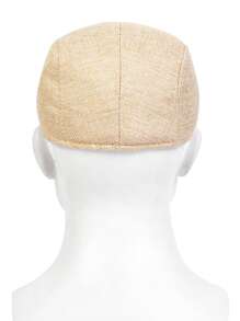 男士素色鴨舌帽 - 米色 - 查看 2