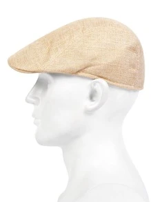 男士素色鴨舌帽 - 米色 - 查看 3