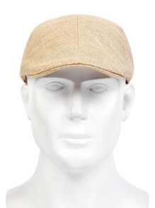 男士素色鴨舌帽 - 米色 - 查看 5