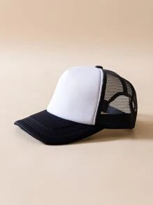 Two Tone Trucker Hat Casual - Black and White - View 1