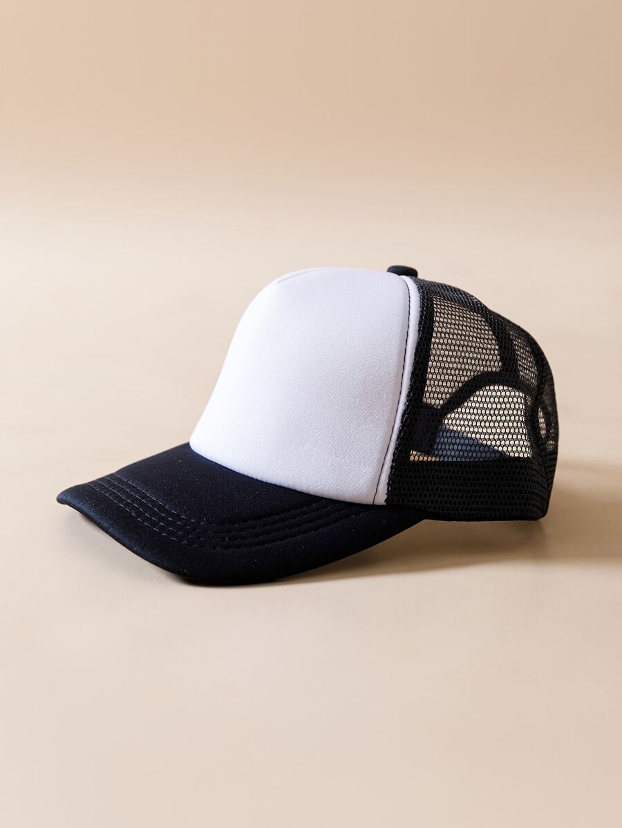 Two Tone Trucker Hat Casual - Black and White - View 1