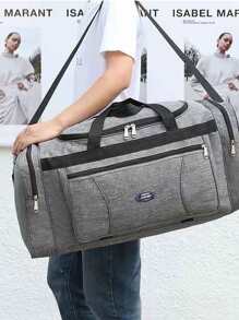 Large Capacity Oxford Cloth Tote Bag, Water-Resistant Practical Men's Travel Bag, Weekend Handbag, Travel Bag Suitable For Travel And Camping Bag For School School Accessories School Stuff