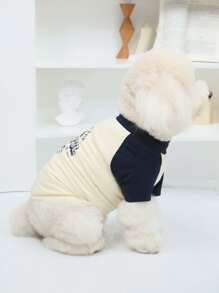 色塊落肩袖 - 藍色 - 查看 5