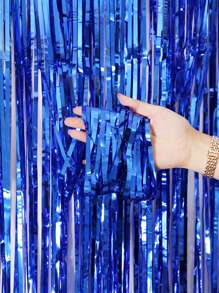 3 tấm rèm tua rua kim loại màu xanh lam dùng cho Studio chụp ảnh, sinh nhật, đám cưới, đính hôn, tiệc cô dâu, đêm dành cho con gái, lễ hội, lễ kỷ niệm, trang trí tiệc, Giáng sinh - Màu xanh lam - Xem 5