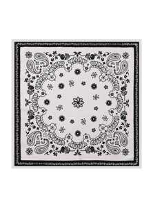 花和佩斯利圖案方巾 - 白色 - 查看 3