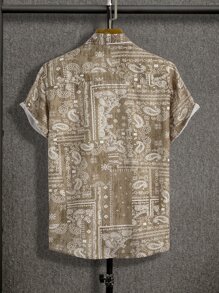 Manfinity RSRT Men Paisley Print Shirt Without Tee - Khaki - View 2