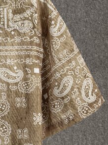 Manfinity RSRT Men Paisley Print Shirt Without Tee - Khaki - View 3