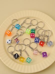 Móc khóa xúc xắc 15 cái - Nhiều màu - Xem 1