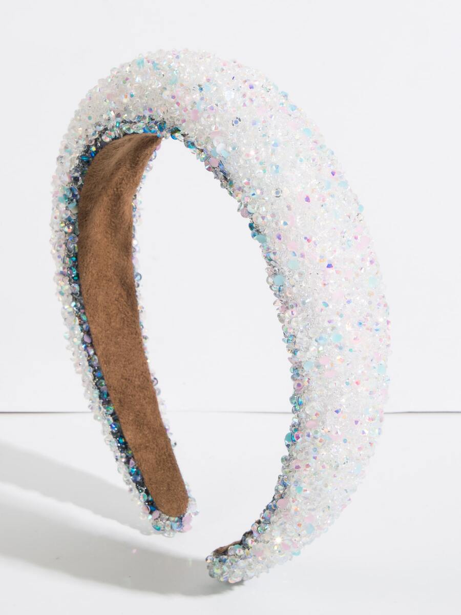 亮片裝飾髮箍 - 白色 - 查看 1