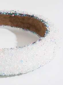亮片裝飾髮箍 - 白色 - 查看 3
