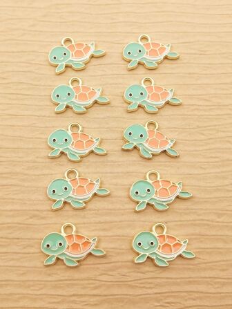 10 pièces/set Pendentif DIY dessin animé tortue