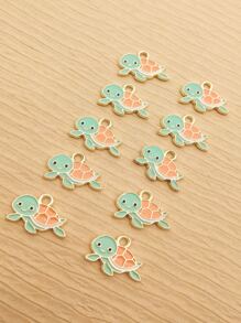 10入組/套卡通龜DIY吊墜 - 彩色 - 查看 3