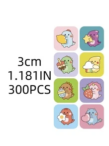 300pcs Cartoon Graphic Sticker - Multicolor - View 14