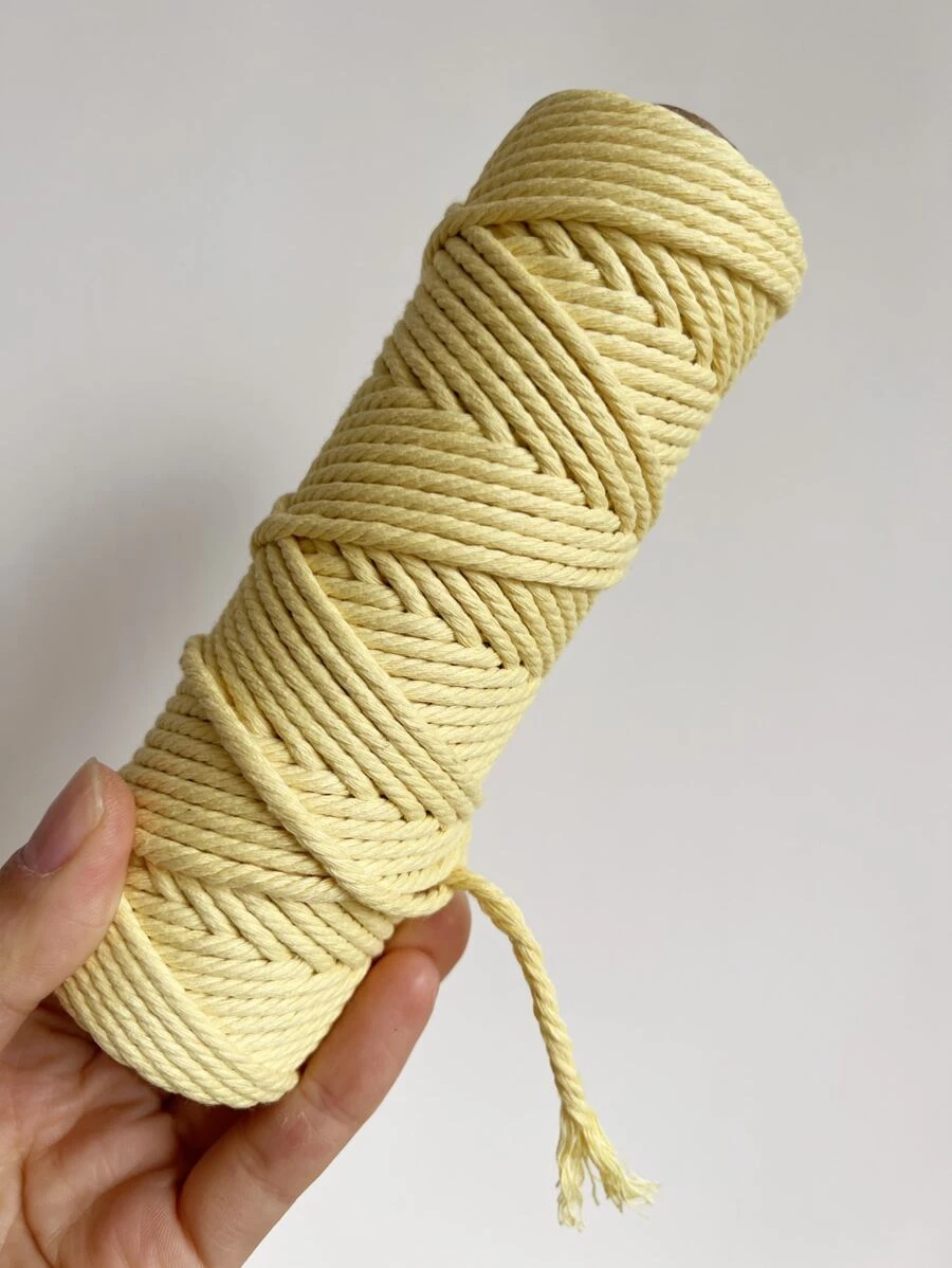 Sợi đan màu 1skein, Sợi đan DIY tối giản cho gia đình - Màu vàng - Xem 1