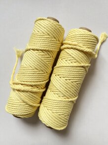 Sợi đan màu 1skein, Sợi đan DIY tối giản cho gia đình - Màu vàng - Xem 3