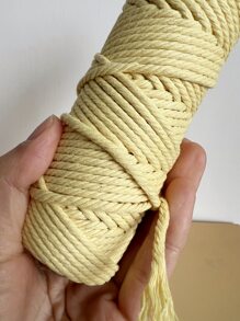 Sợi đan màu 1skein, Sợi đan DIY tối giản cho gia đình - Màu vàng - Xem 6
