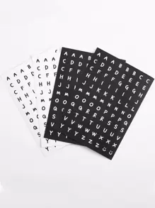 2入組字母圖案貼紙 - 黑與白 - 查看 4