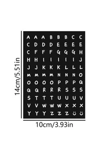 2入組字母圖案貼紙 - 黑與白 - 查看 5