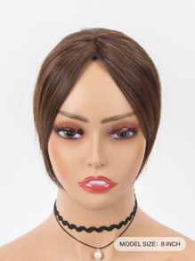 liangyuan Short Straight Synthetic Hair Bangs - Light Brown - View 2