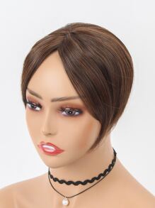 liangyuan Short Straight Synthetic Hair Bangs - Light Brown - View 4