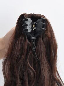 Short Curly Ponytail Synthetic Hair Extension - Brown - View 3