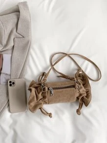 Chicas Bolsa creativa con diseño de cordón - Caqui - Ver 5