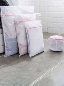 blanco Bolsa de lavandería poliéster Bolsa de lavandería de malla Set para casa - Multicolor - Ver 1