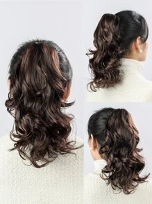 liangyuan Short Body Wave Ponytail Synthetic Hair Extension - Bronze - View 1