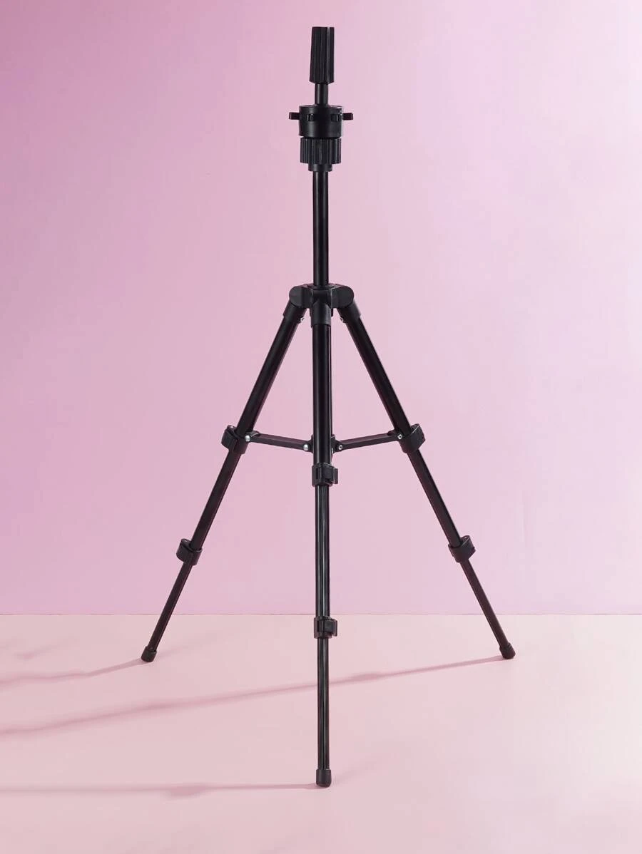 1pc Hair Styling Headform Stand,Reinforced Wig Stand Tripod Mannequin Head Stand, Adjustable Holder for Cosmetology Hairdressing Training with T-with Caps, T-Pins, Comb, Hair Clip, Carrying Bag - Black - View 1