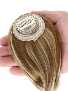 刘海发夹手工编织合成假发小刘海发夹女士法式空气刘海（金色挑染，小刘海）