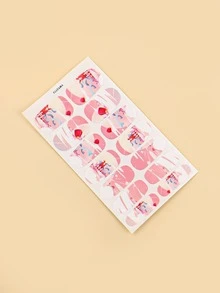 3sheets Letter Graphic Nail Art Sticker & 1pc Nail File - Multicolor - View 5